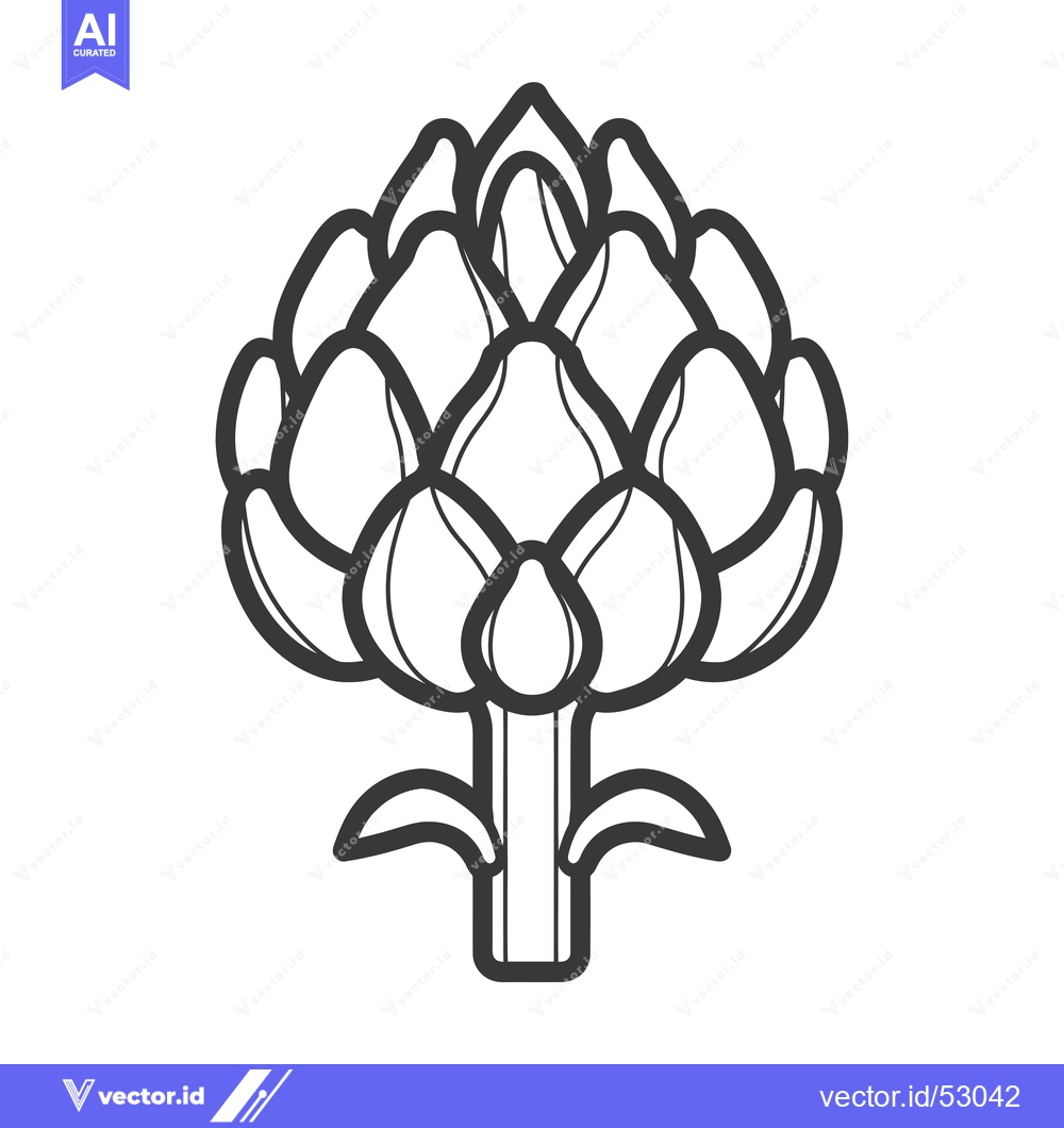 Premium Vector dari Line Art Illustration of an Artichoke