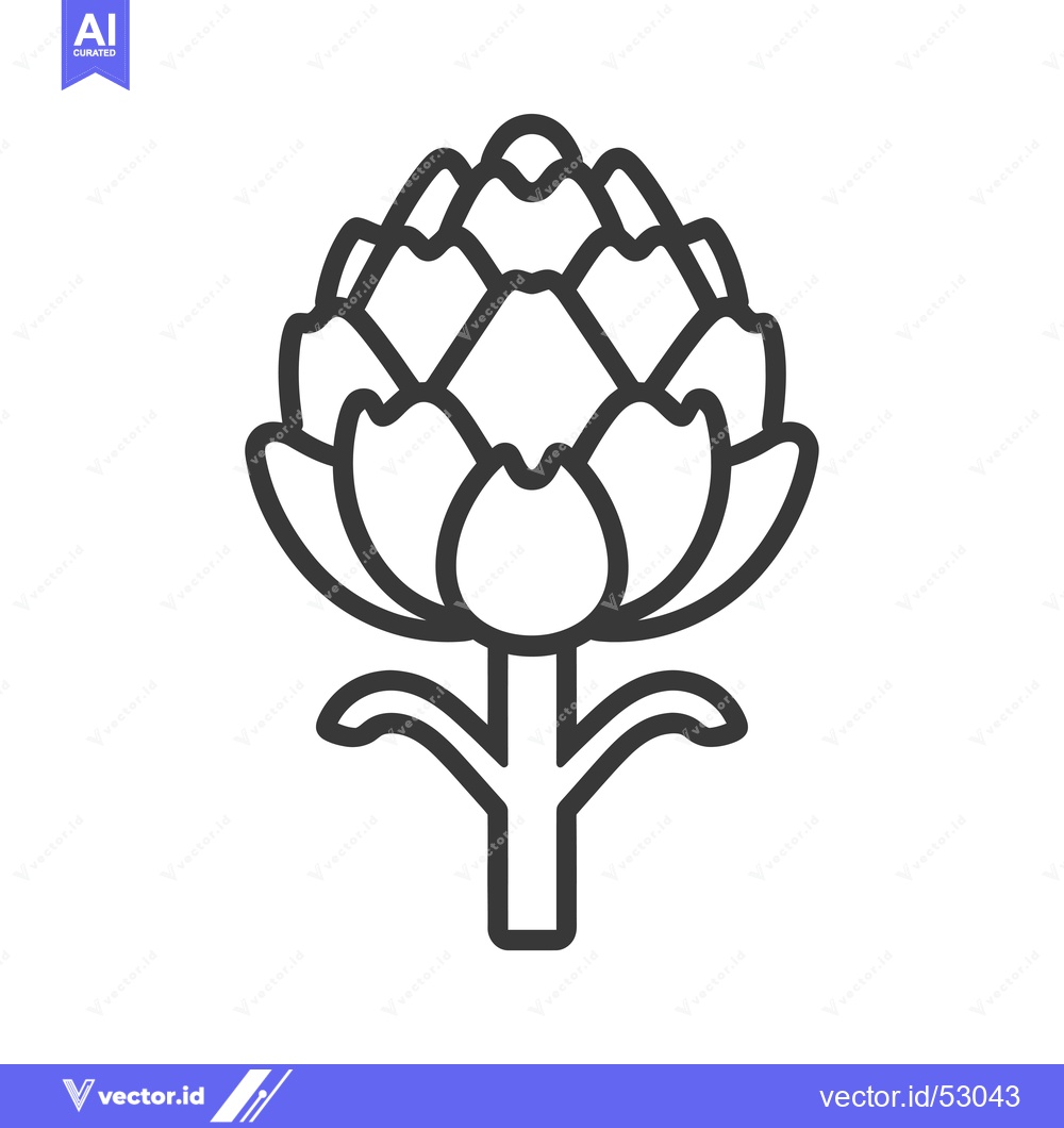 Premium Vector dari Line art illustration of an artichoke plant