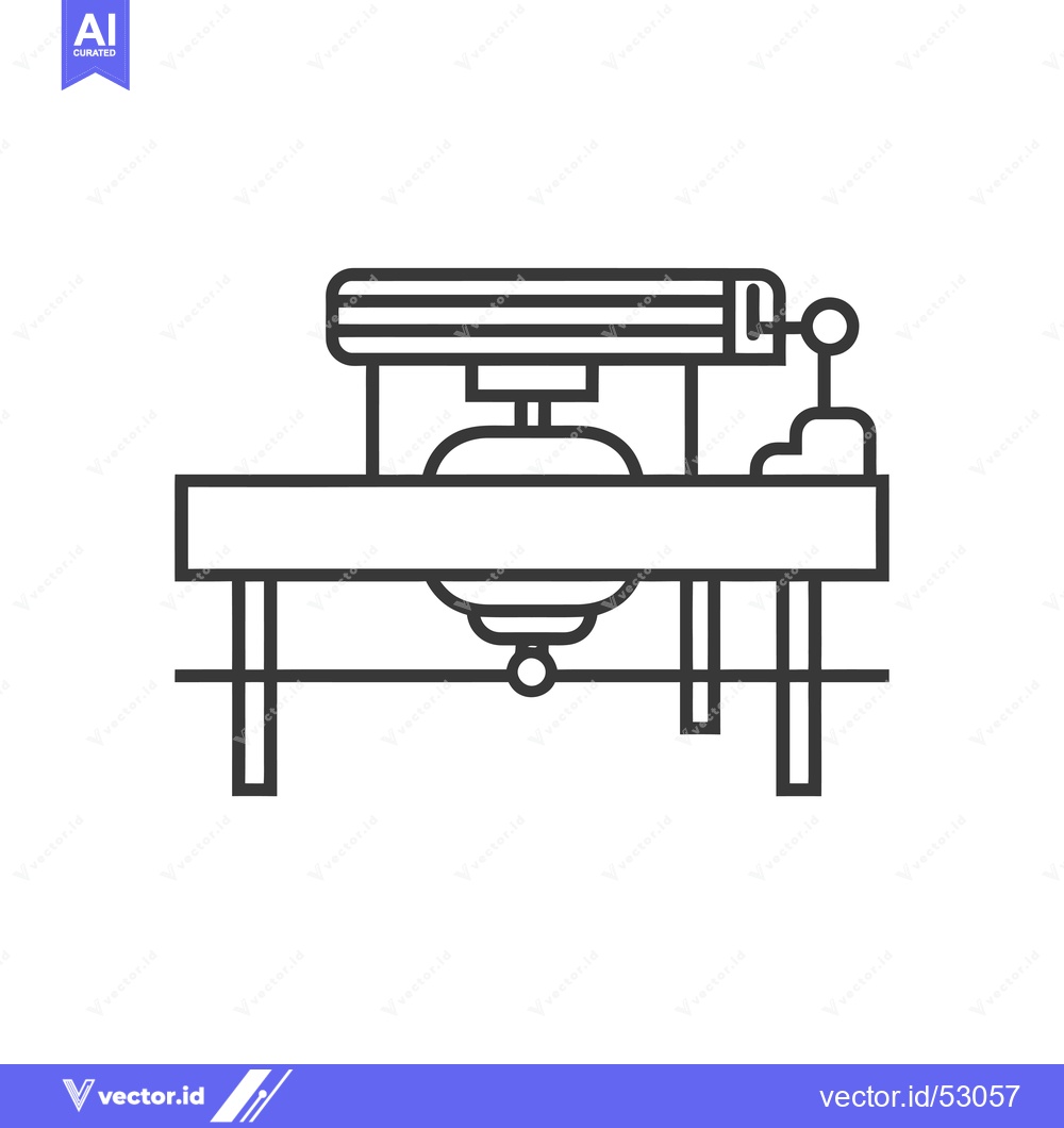 Premium Vector dari Line art illustration of an automated machine with a lever and a platf
