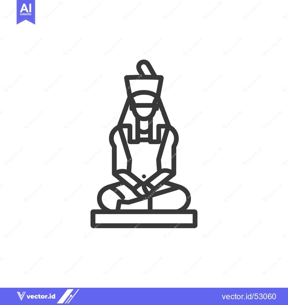 Premium Vector dari Line Art Illustration of an Egyptian God Sitting in a Meditation Pose
