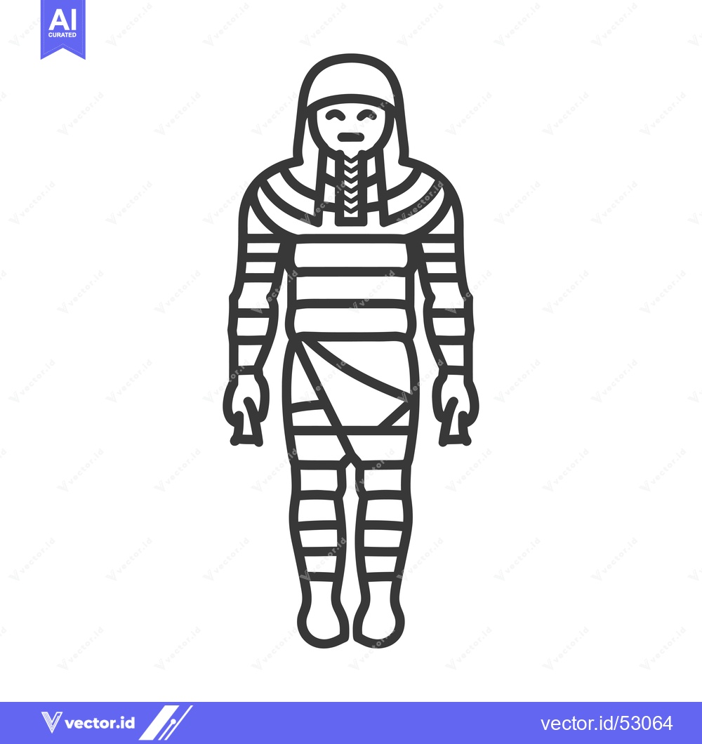 Premium Vector dari Line art illustration of an Egyptian mummy
