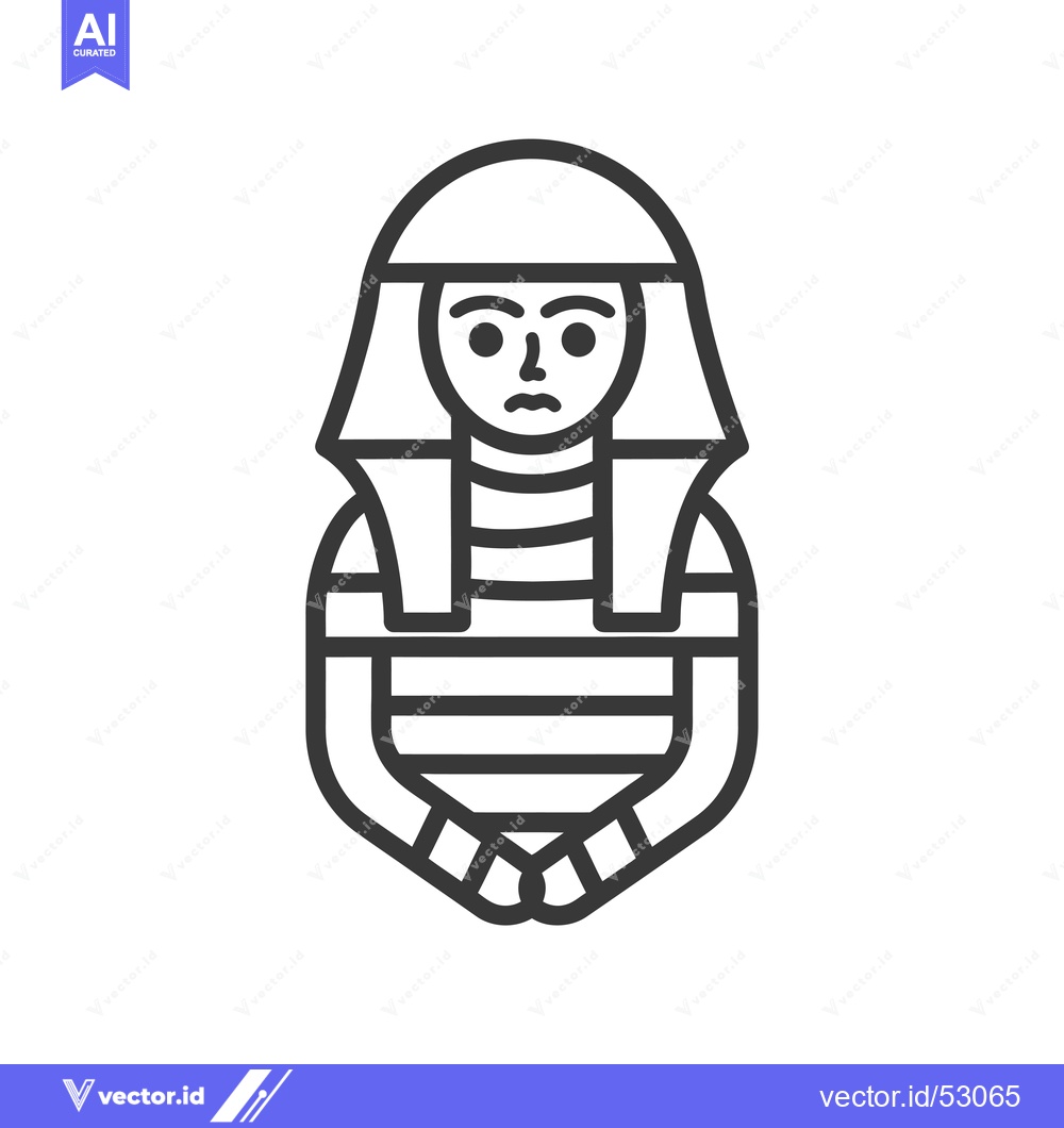 Premium Vector dari Line Art Illustration of an Egyptian Mummy