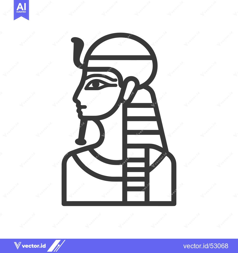 Premium Vector dari Line Art Illustration of an Egyptian Pharaoh