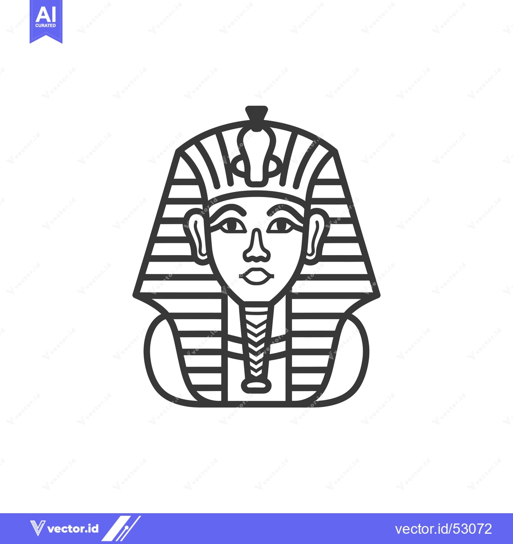 Premium Vector dari Line Art Illustration of an Egyptian Pharaoh's Bust