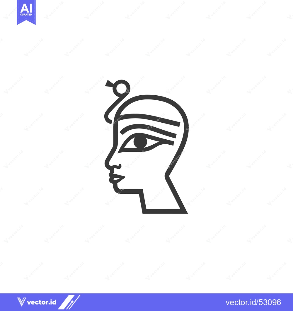 Premium Vector of Line Art Illustration of an Egyptian Pharaoh's Profile