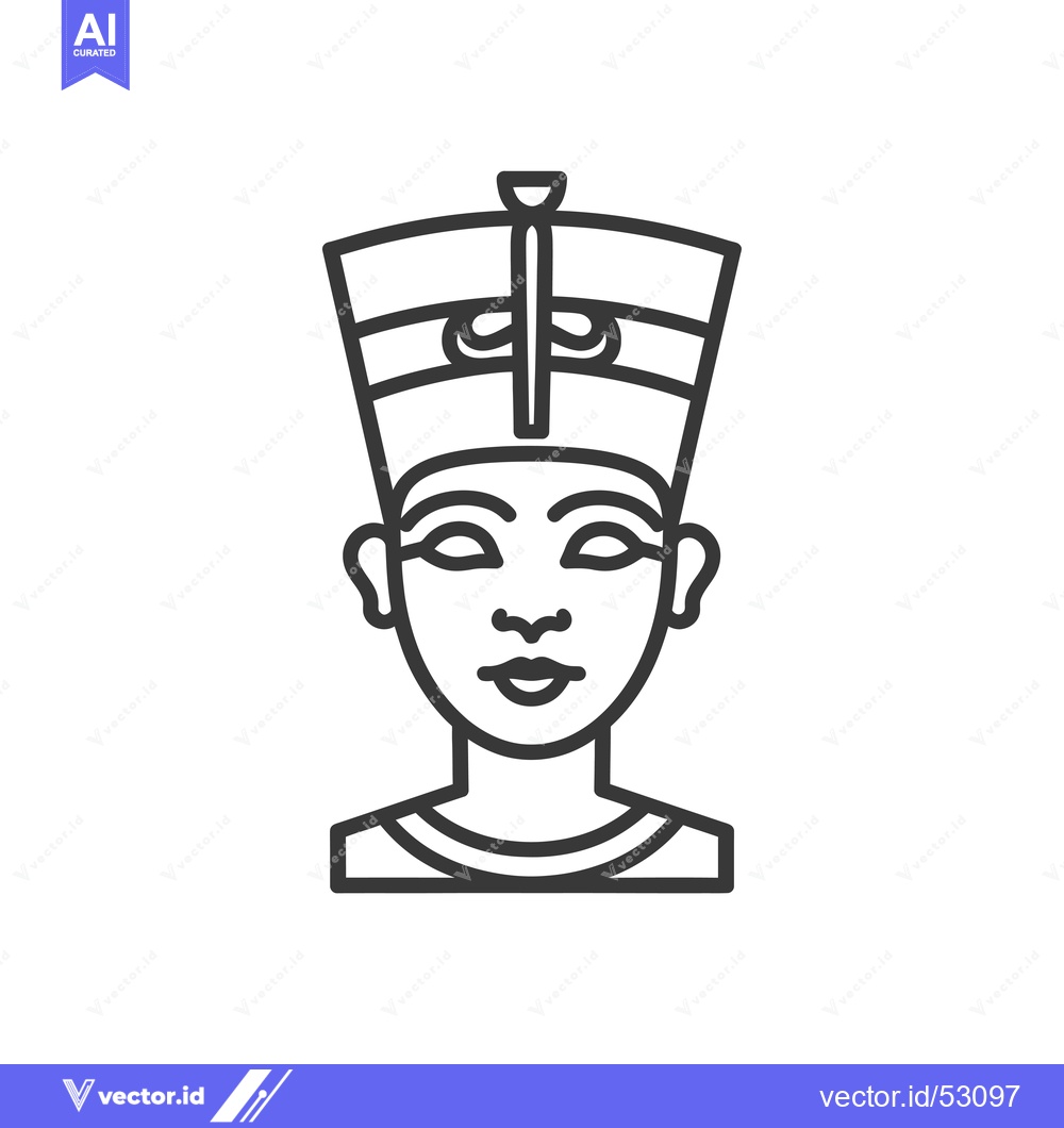 Premium Vector dari Line Art Illustration of an Egyptian Pharaoh Wearing a Crown