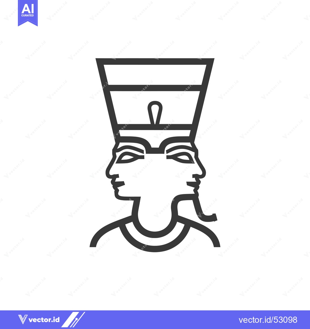 Premium Vector dari Line Art Illustration of an Egyptian Pharaoh with a Double Face