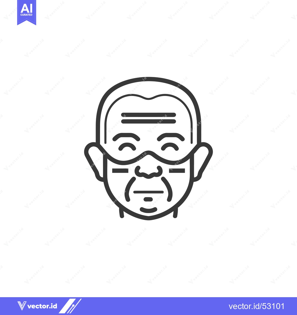 Premium Vector dari Line Art Illustration of an Elderly Man's Face