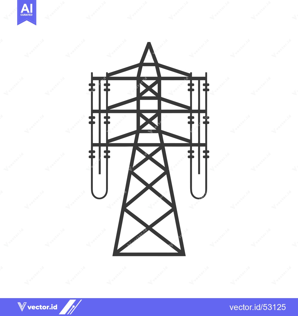 Premium Vector dari Line Art Illustration of an Electrical Transmission Tower