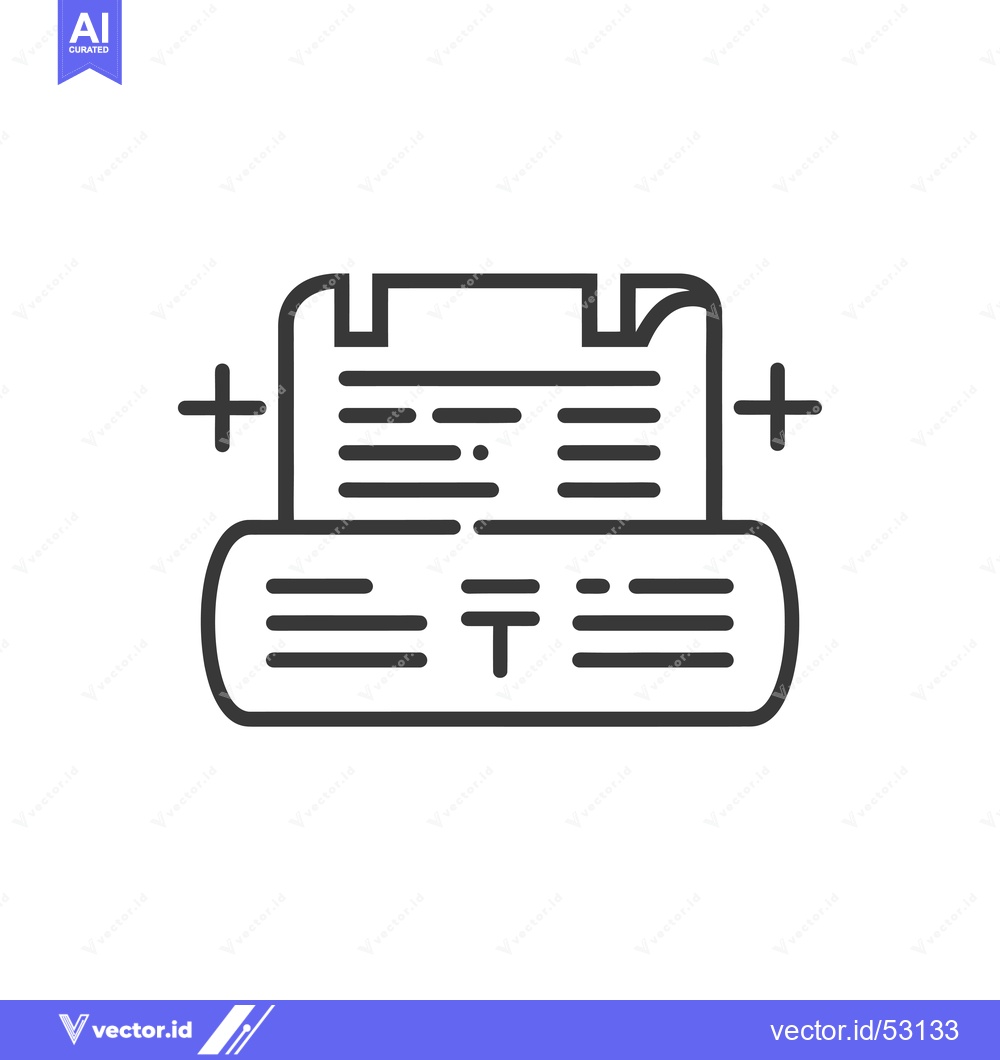 Premium Vector dari Line Art Illustration of a Newspaper with Plus Signs