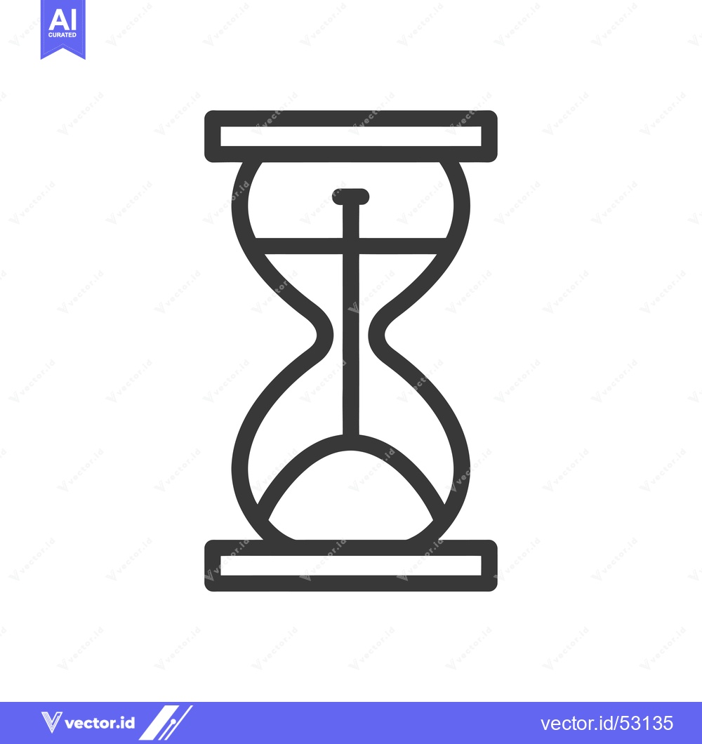 Premium Vector of Line Art Illustration of an Hourglass