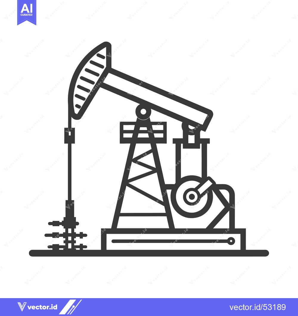 Premium Vector dari Line Art Illustration of an Oil Derrick