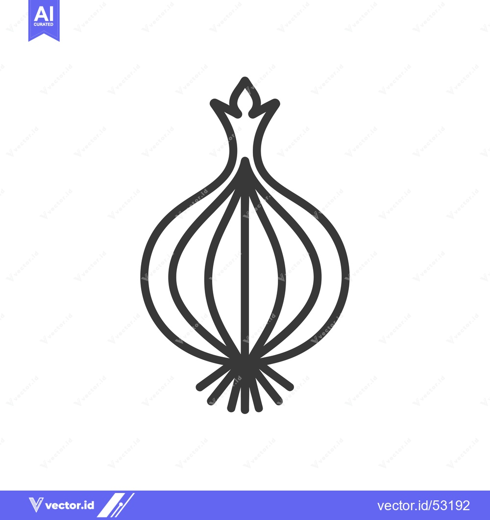 Premium Vector dari Line Art Illustration of an Onion