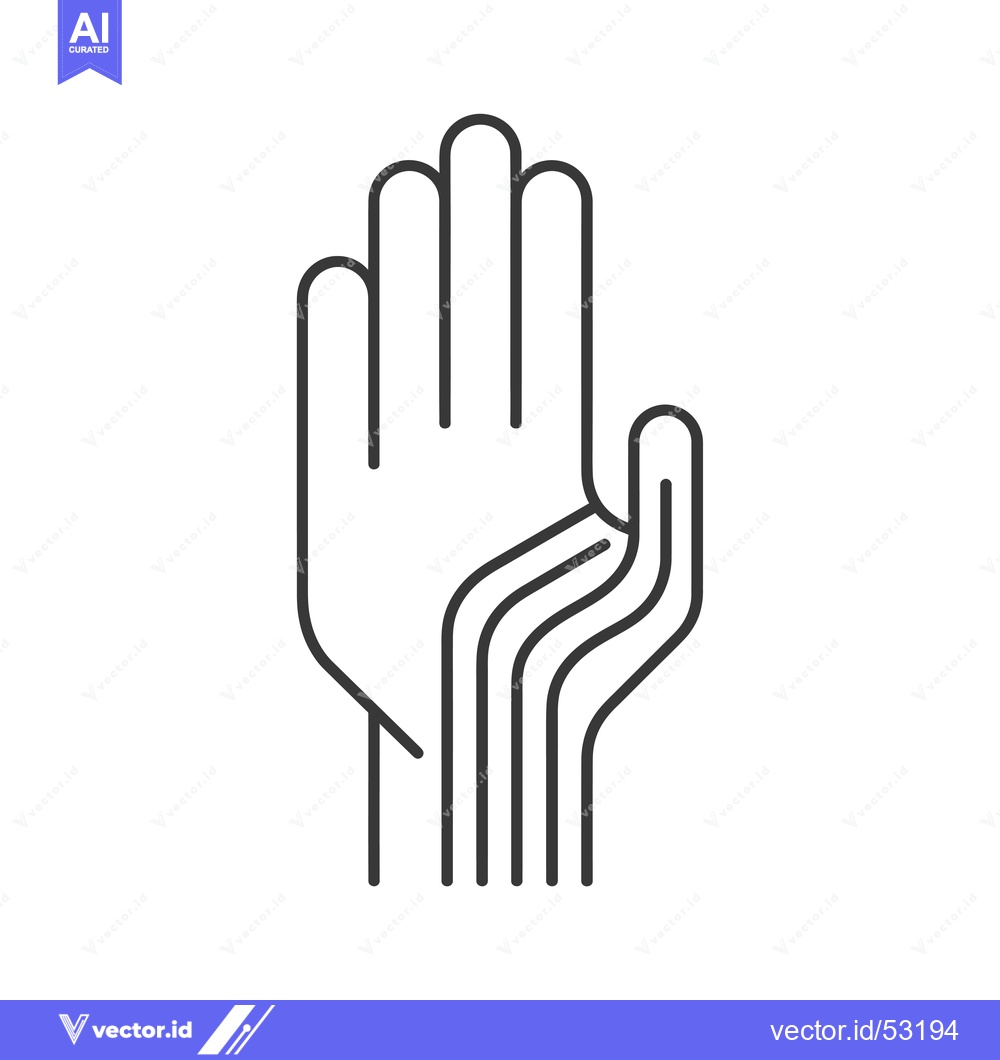 Premium Vector of Line Art Illustration of an Open Hand with Three Fingers