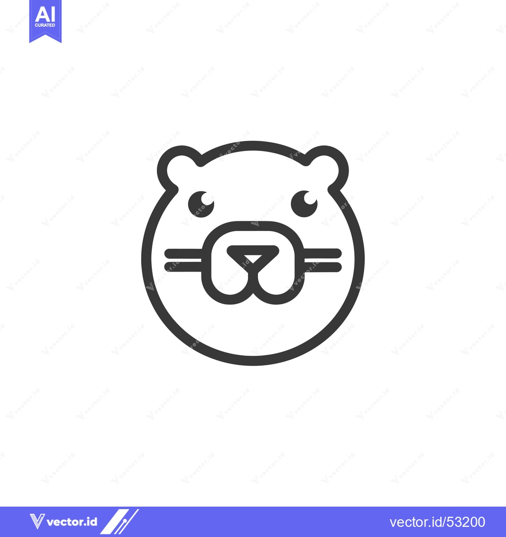 Premium Vector dari Line Art Illustration of an Otter's Face