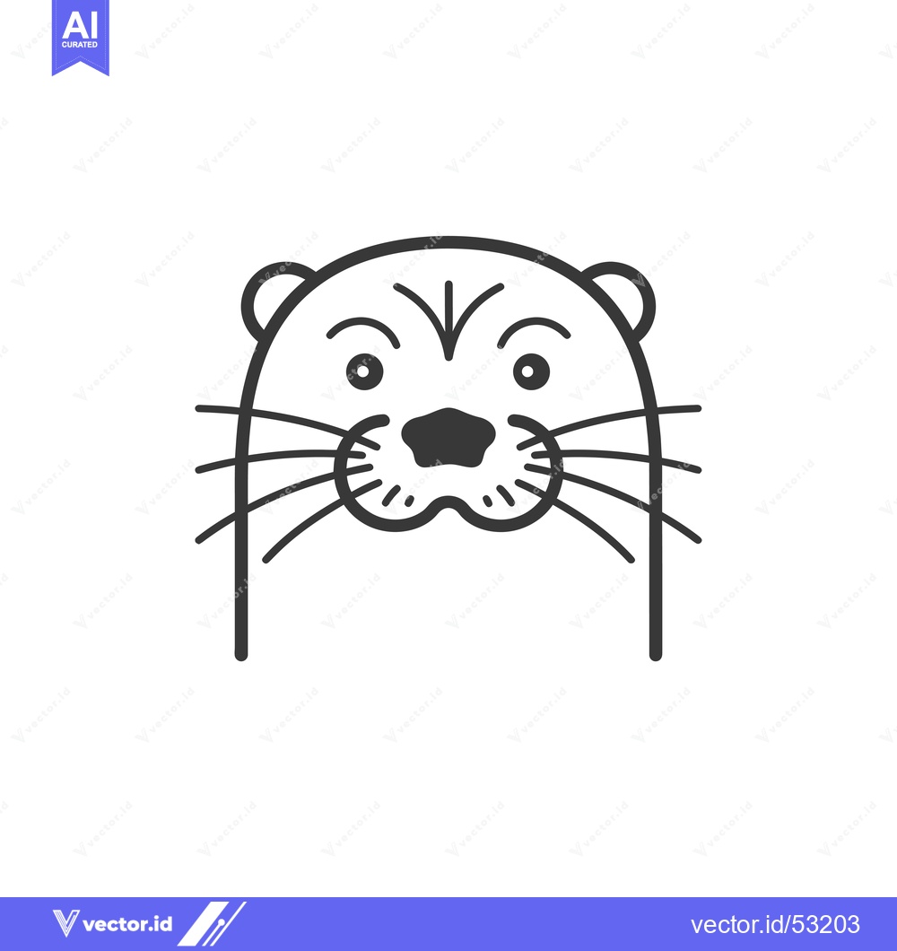 Premium Vector dari Line art illustration of an otter's face