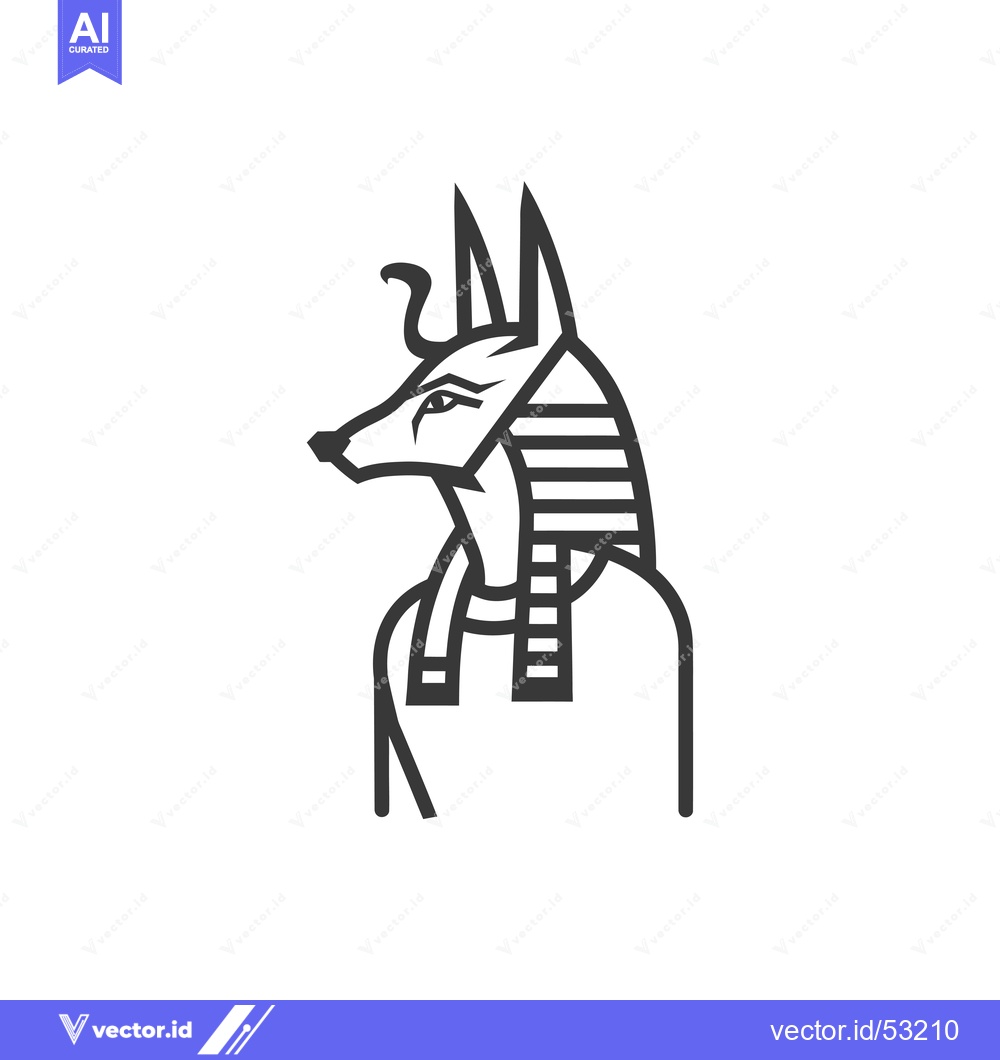 Premium Vector of Line Art Illustration of Anubis, the Egyptian God of the Dead
