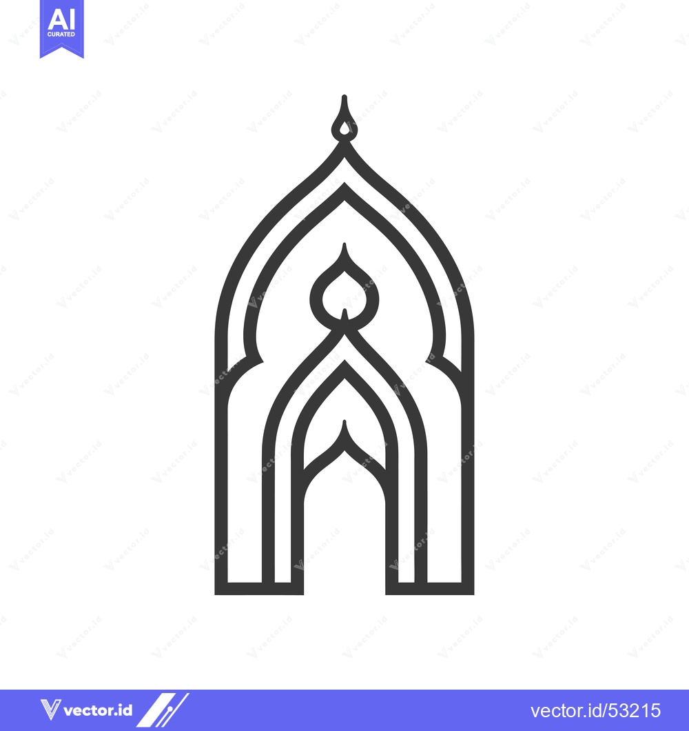 Premium Vector of Line Art Illustration of a Ornate Architectural Arch