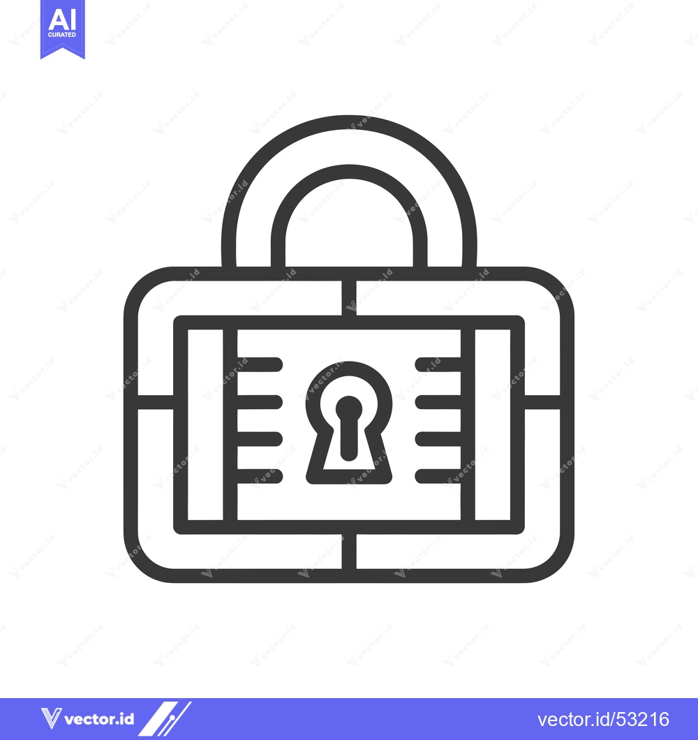 Premium Vector dari Line Art Illustration of a Padlock with a Keyhole