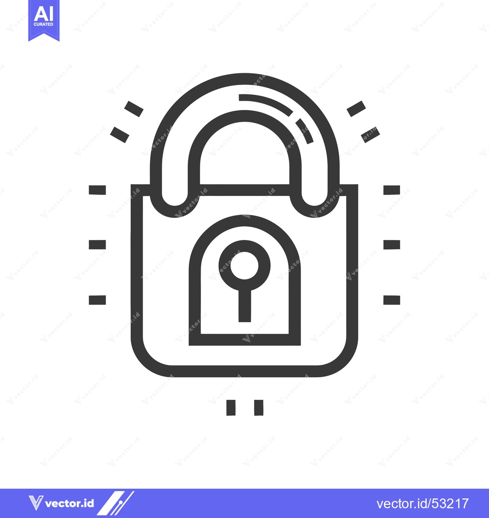 Premium Vector of Line Art Illustration of a Padlock with Keyhole
