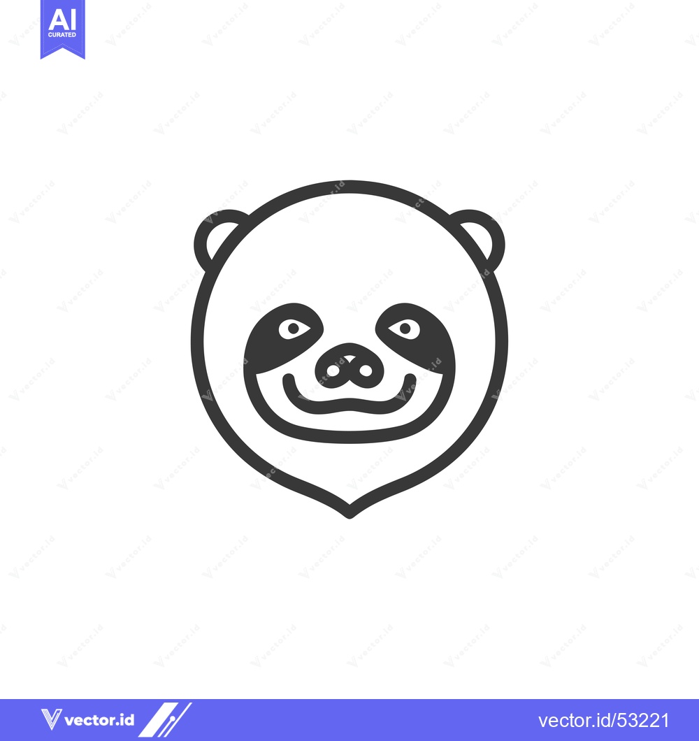 Premium Vector dari Line art illustration of a panda face