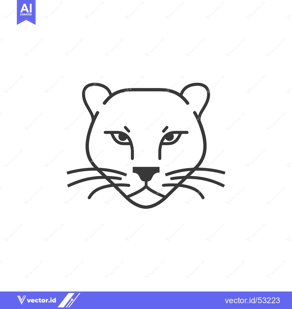 Premium Vector dari Line Art Illustration of a Panther's Face