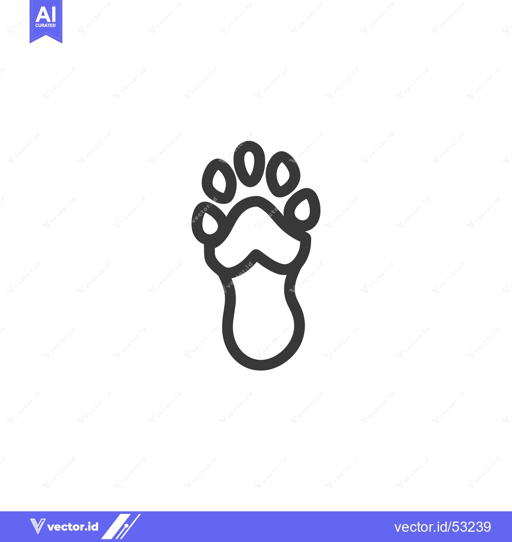 Premium Vector dari Line Art Illustration of a Paw Print