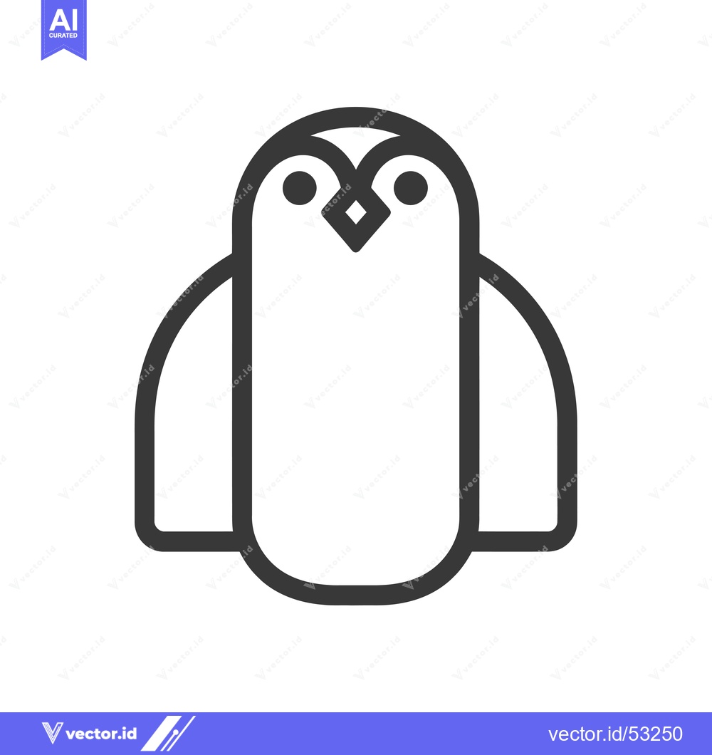 Premium Vector dari Line art illustration of a penguin with simple design