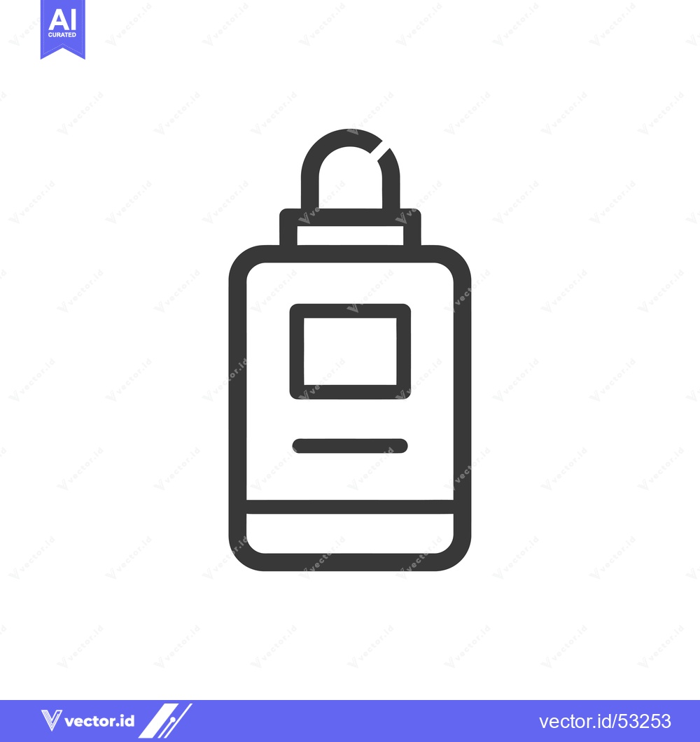 Premium Vector of Line Art Illustration of a Perfume Bottle with a Lid