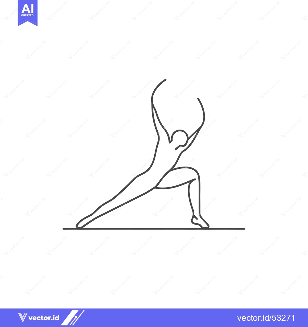 Premium Vector of Line Art Illustration of a Person Doing a Yoga Pose