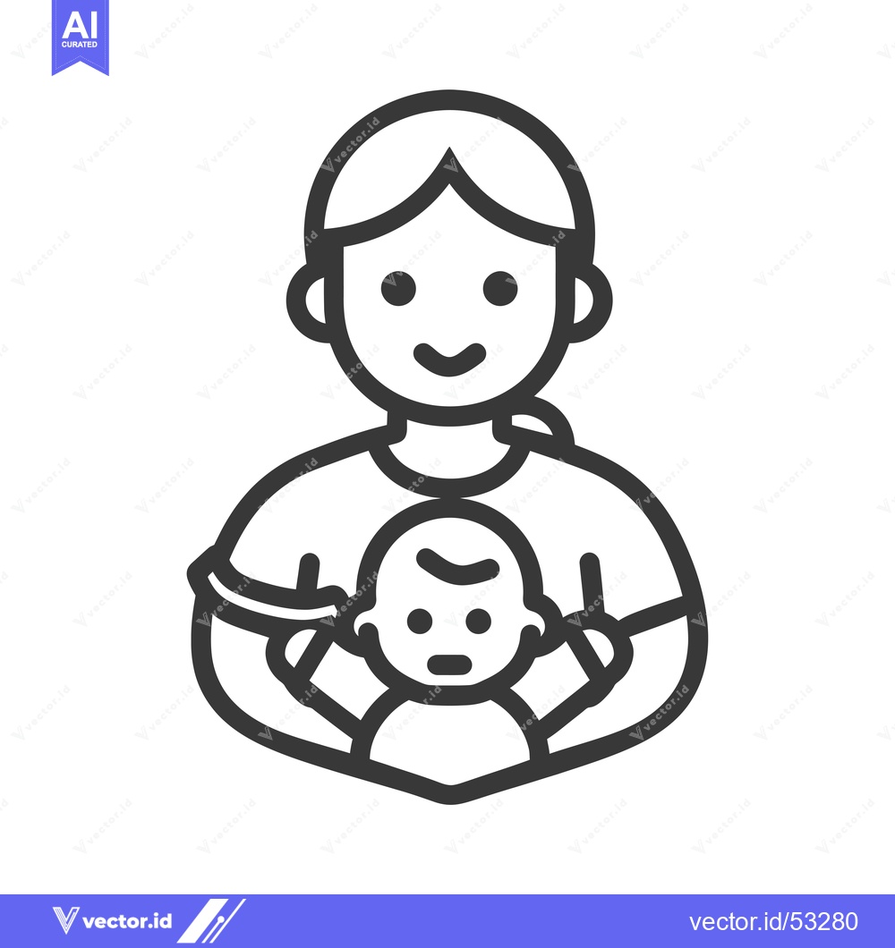 Premium Vector dari Line Art Illustration of a Person Holding a Baby