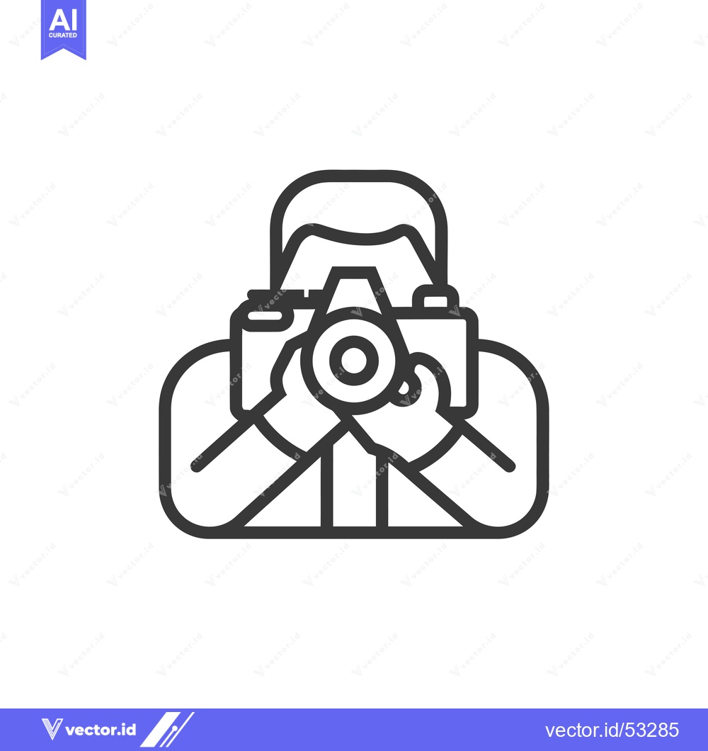 Premium Vector dari Line Art Illustration of a Person Holding a Camera