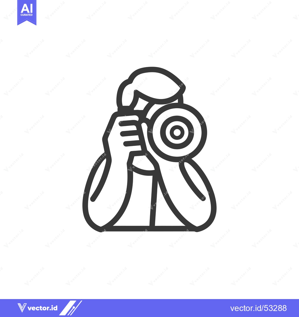 Premium Vector dari Line Art Illustration of a Person Holding a Camera