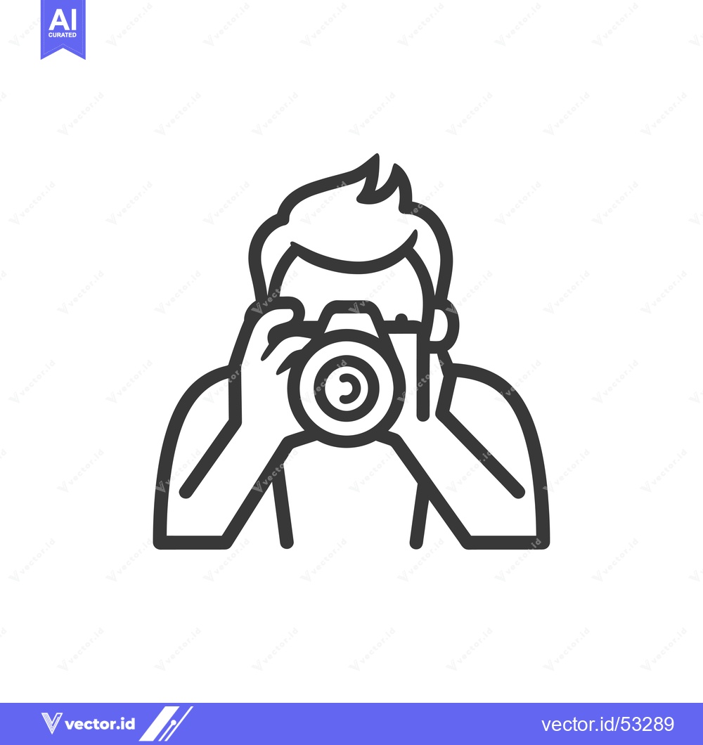 Premium Vector dari Line Art Illustration of a Person Holding a Camera