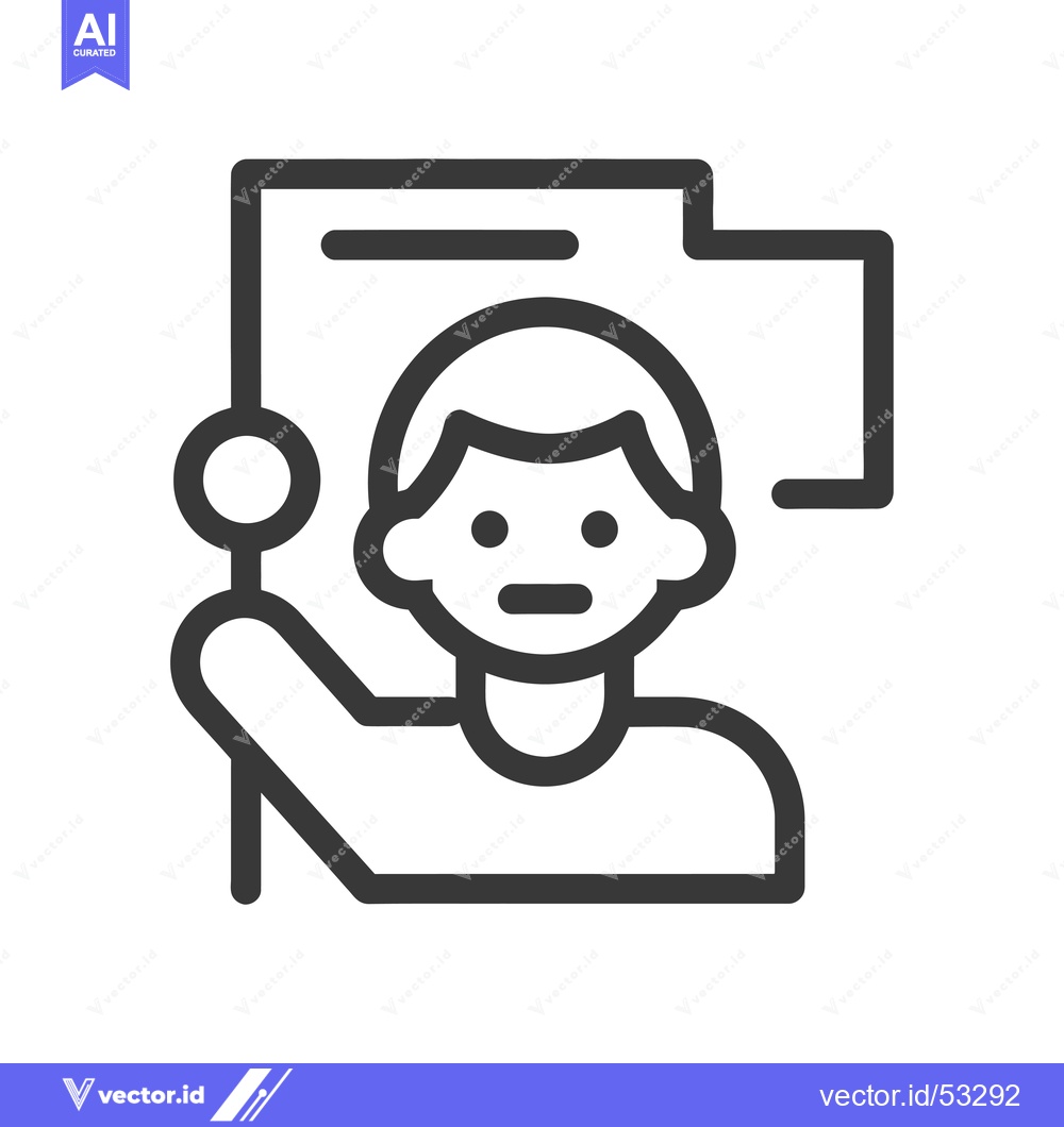 Premium Vector dari Line art illustration of a person holding a flag