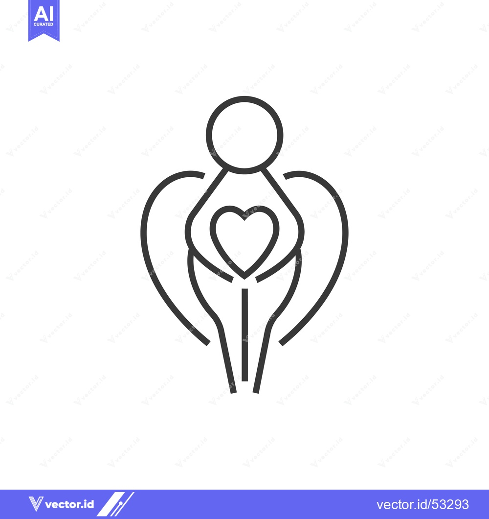 Premium Vector dari Line Art Illustration of a Person Holding a Heart
