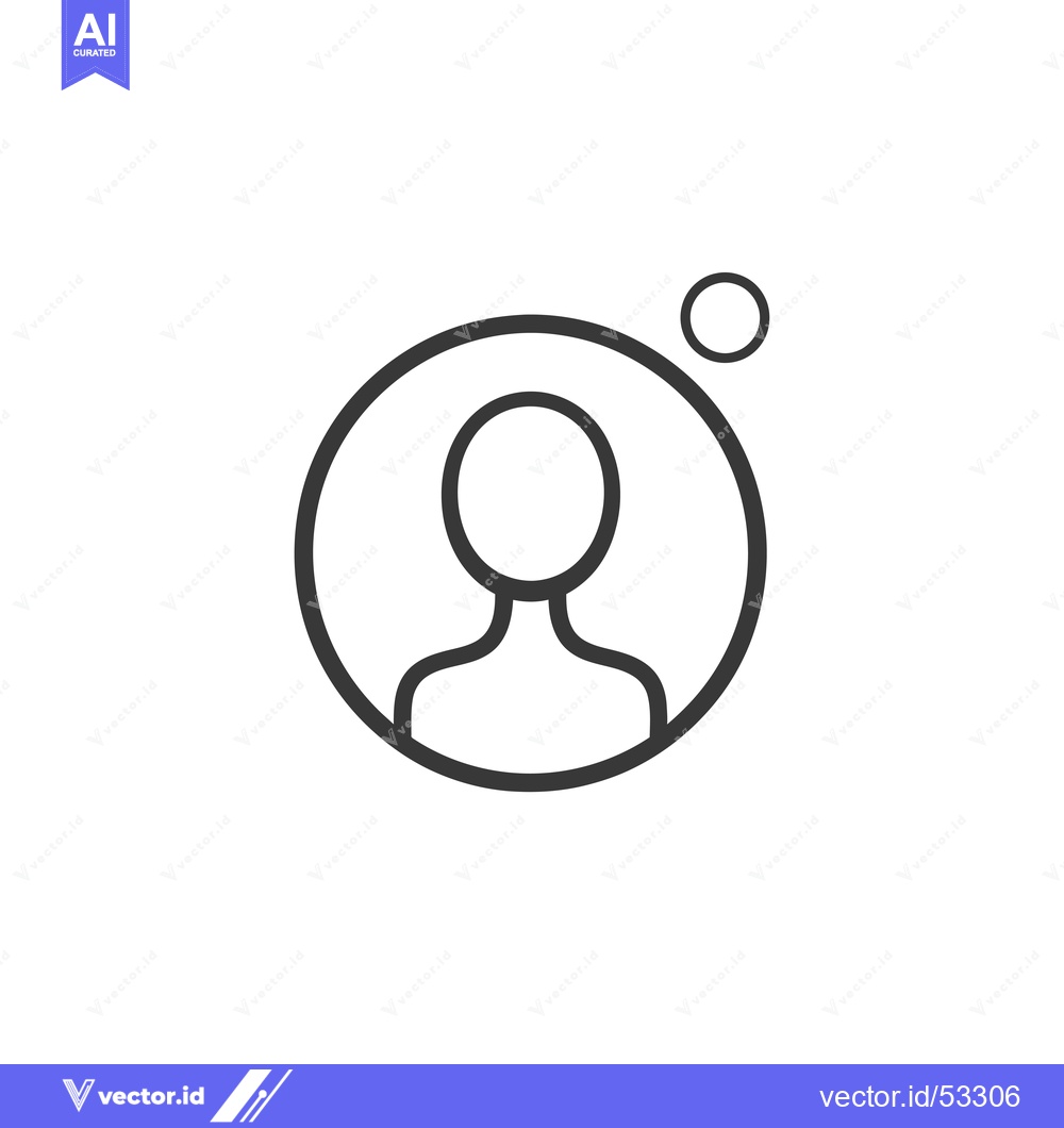 Premium Vector dari Line Art Illustration of a Person in a Circle with a Small Circle Abov