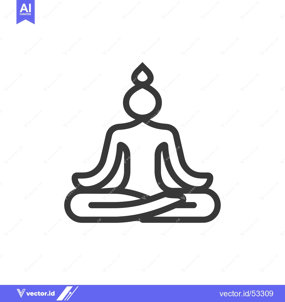 Premium Vector dari Line art illustration of a person in a lotus position