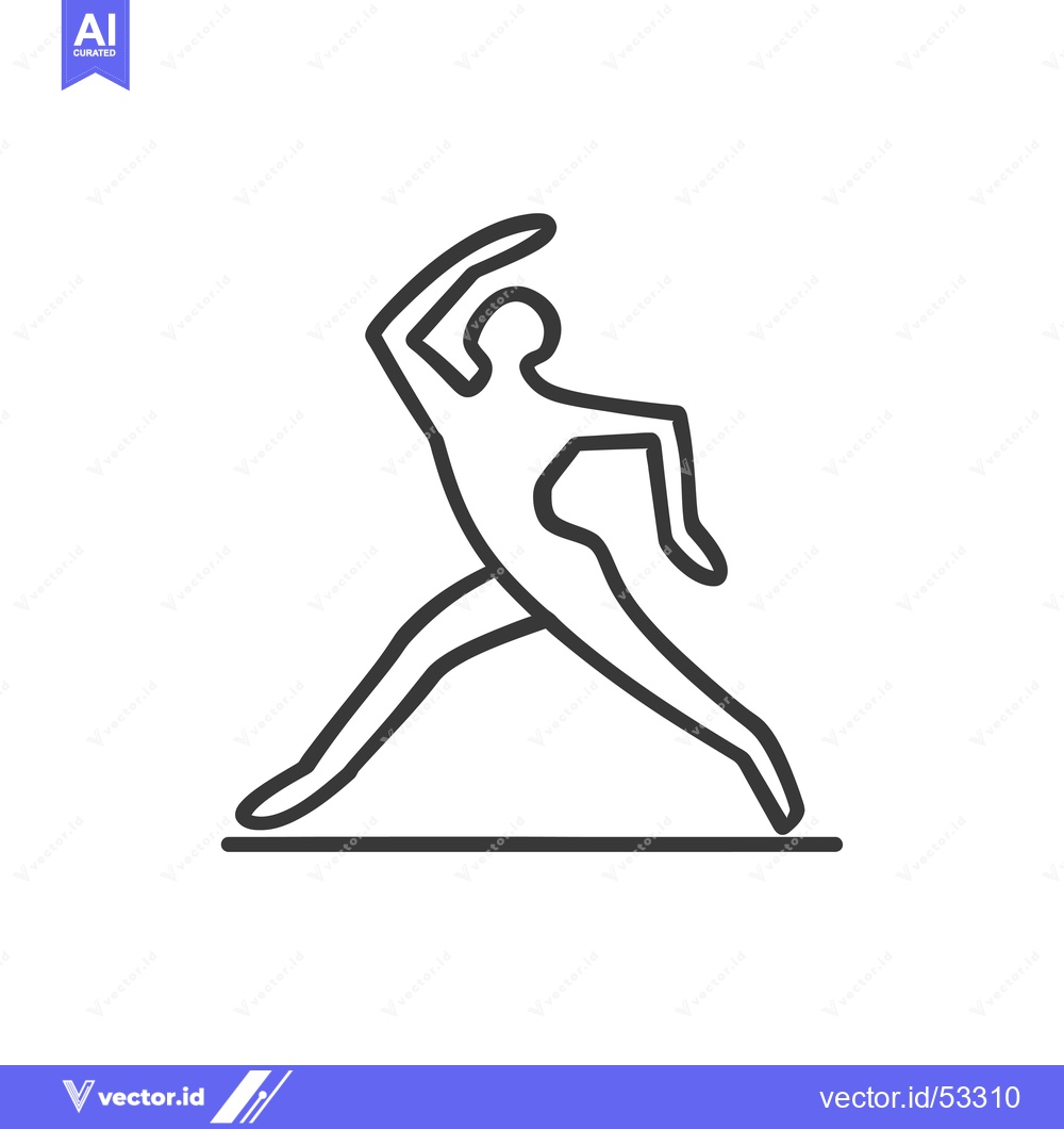 Premium Vector dari Line art illustration of a person in a martial arts pose