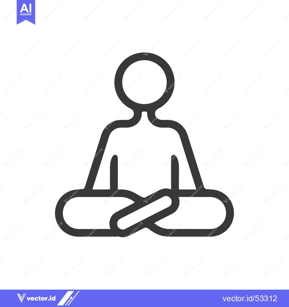 Premium Vector of Line art illustration of a person in a meditation pose