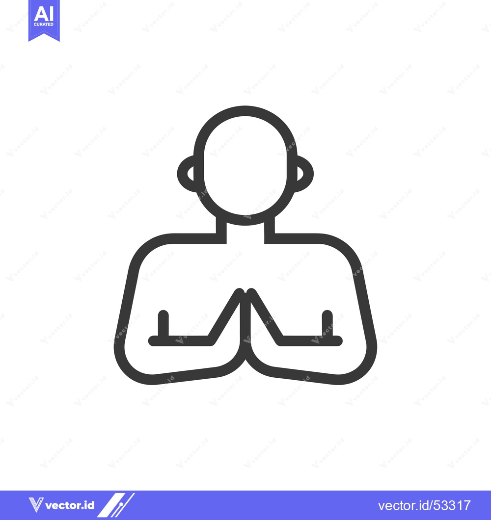 Premium Vector dari Line Art Illustration of a Person in a Praying Position