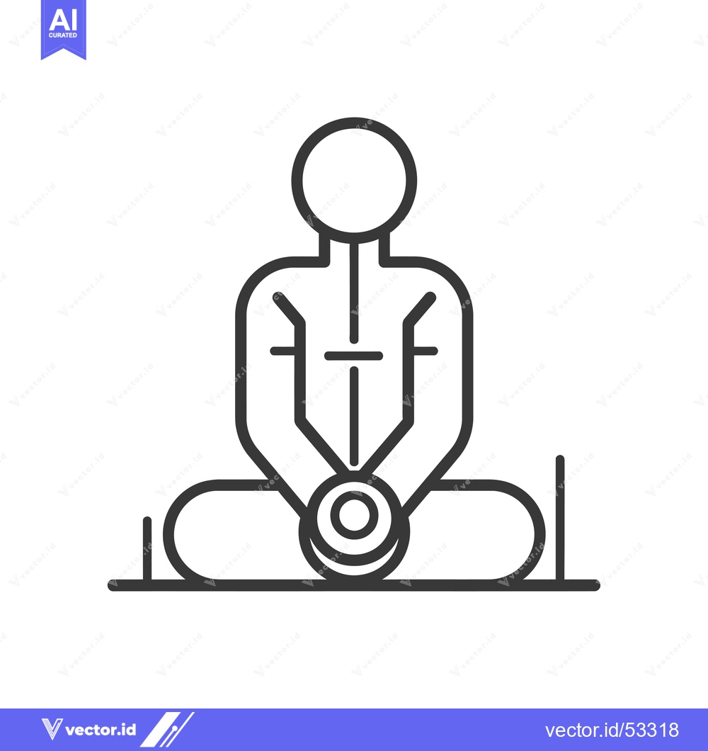Premium Vector of Line Art Illustration of a Person in a Sitting Position Holding a Weig