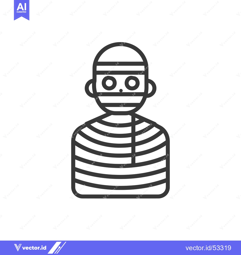 Premium Vector of Line Art Illustration of a Person in a Striped Prison Uniform