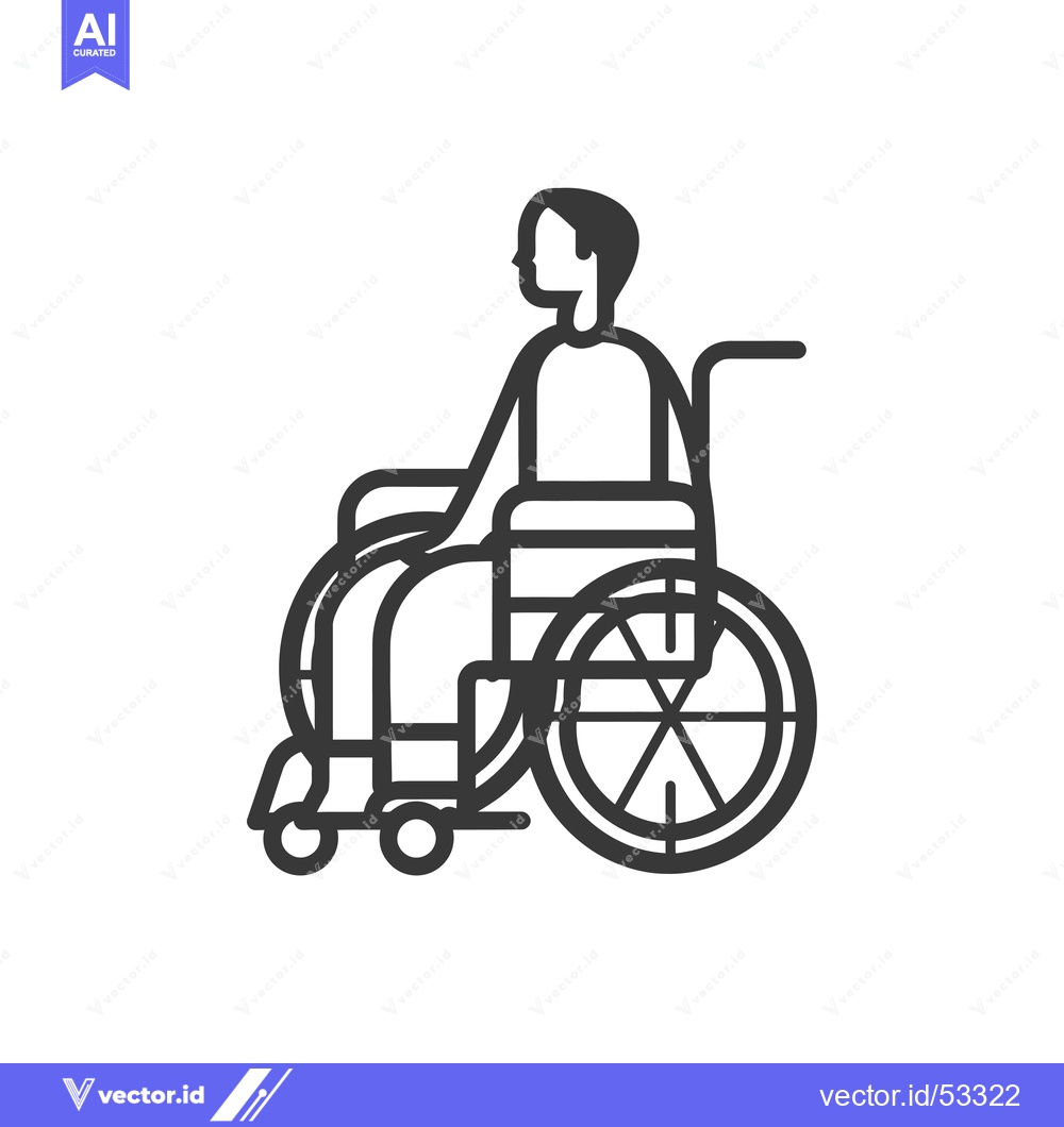 Premium Vector dari Line Art Illustration of a Person in a Wheelchair