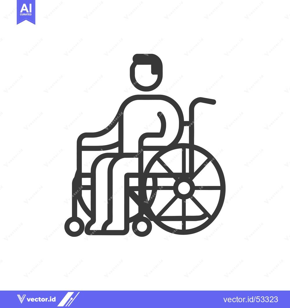 Premium Vector of Line Art Illustration of a Person in a Wheelchair