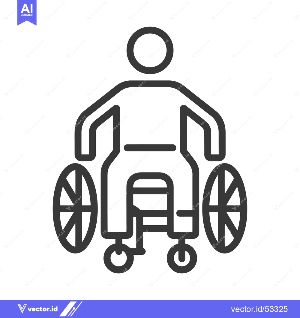 Premium Vector of Line Art Illustration of a Person in a Wheelchair