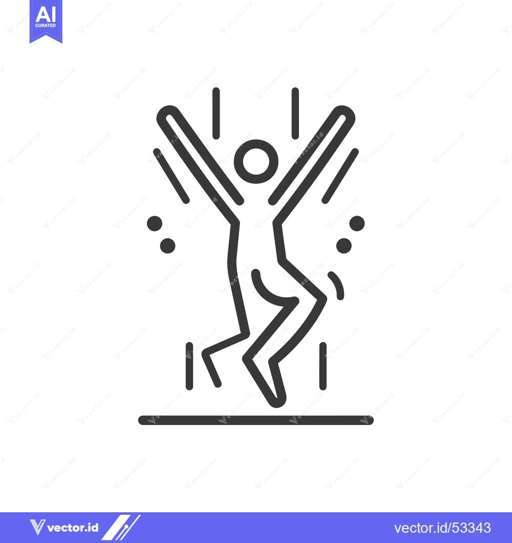 Premium Vector dari Line Art Illustration of a Person Jumping for Joy