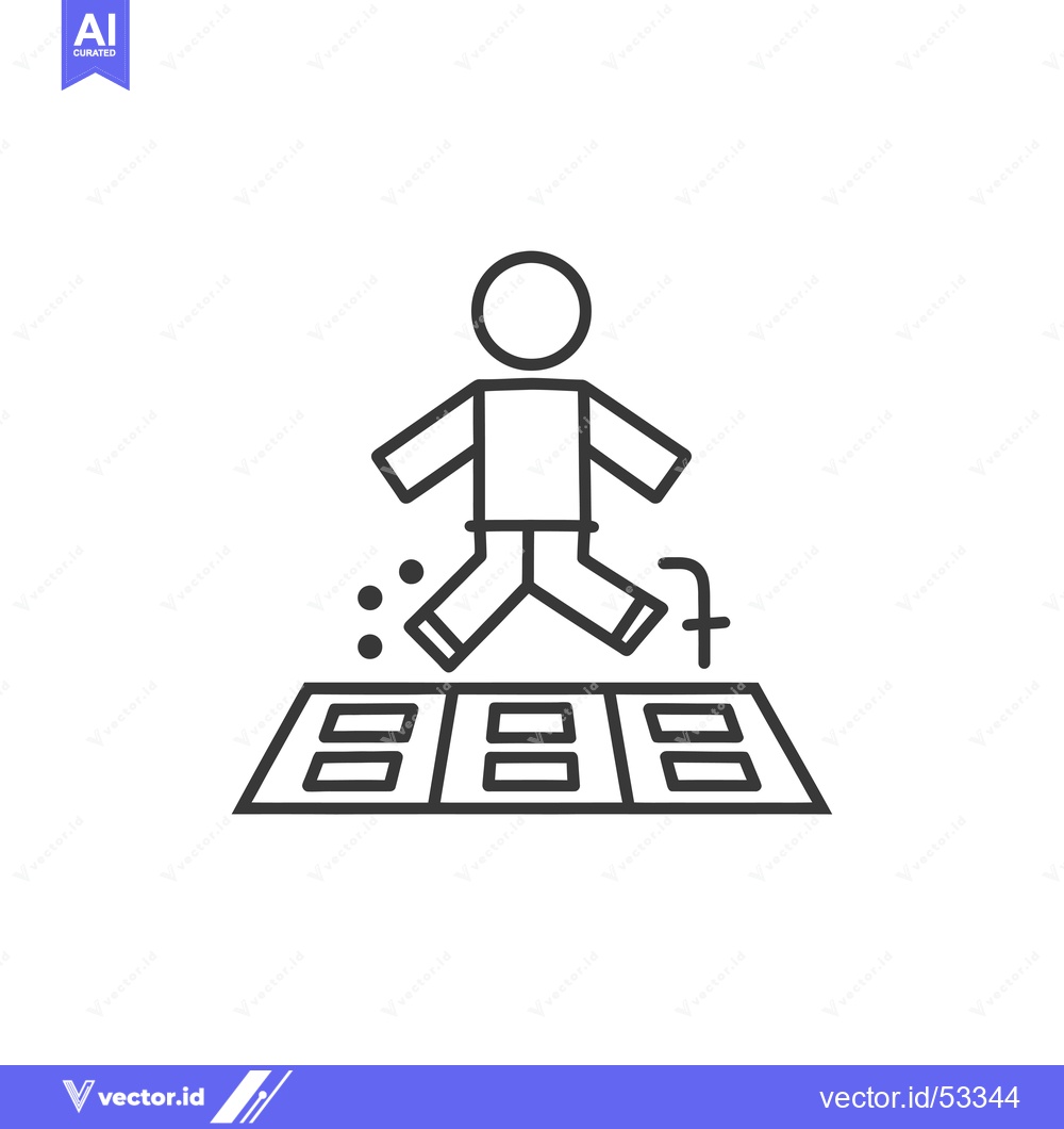 Premium Vector of Line Art Illustration of a Person Jumping on a Trampoline