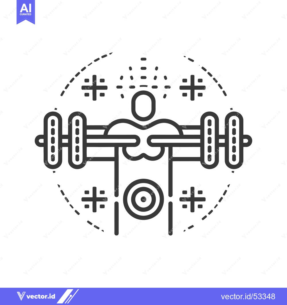 Premium Vector dari Line art illustration of a person lifting weights