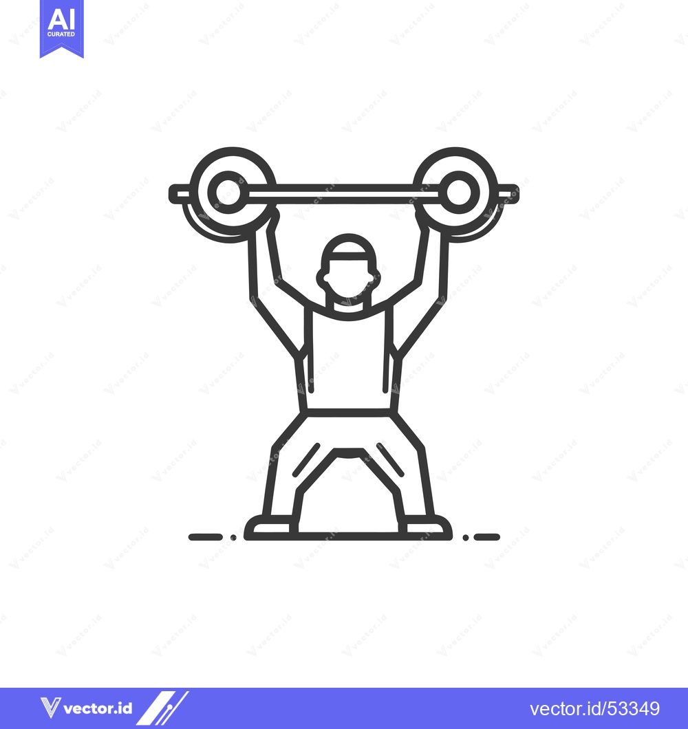 Premium Vector of Line Art Illustration of a Person Lifting Weights